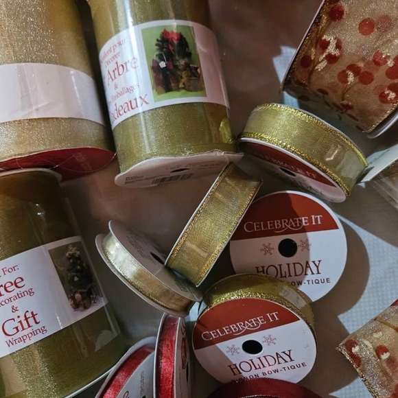 Assorted Gold, Bronze and Red Ribbon Collection - Picture 2 of 9